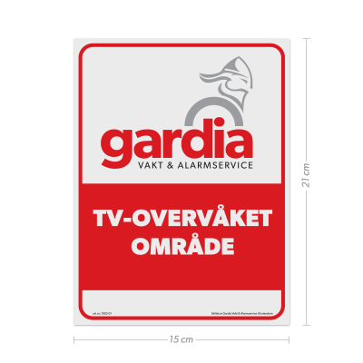 Gardia tv overvåket skilt