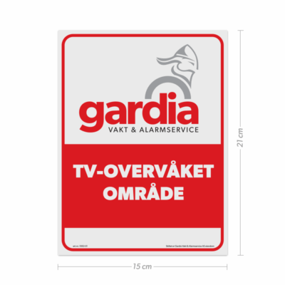 Gardia tv overvåket skilt