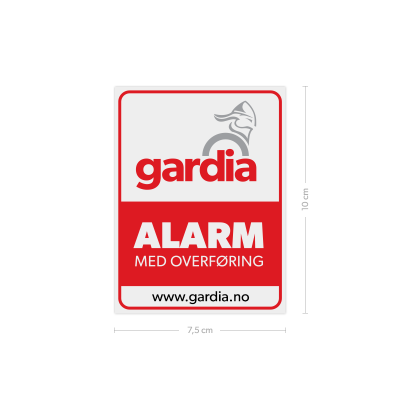Gardia Alarm klistermerke (75x100)