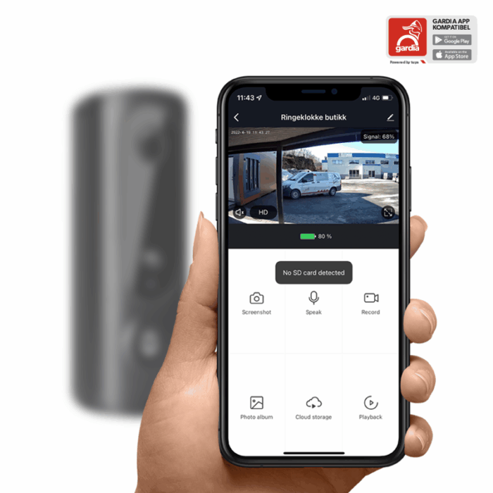 Gardia Smart Ringeklokke med Kamera
